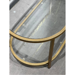 Mesa de centro de vidrio templado simple y moderna, adecuada para apartamentos pequeños y salas de estar, mesa de té de dos niveles, para hotel - Product Image 4