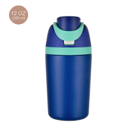 Bouteille d'eau isotherme en acier inoxydable bleu roi de 350 ml pour enfants, avec ouverture à une touche, tasse pour étudiants, sans BPA, pour voyage et camping