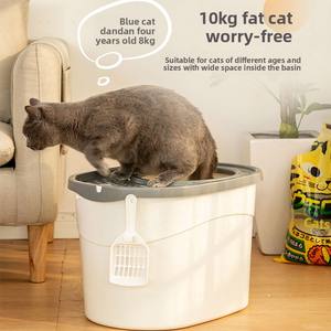 OEM özel tedarikçinin dayanıklı rahat Quadrate şekli çevre dostu kedi kum kabı 20L iç uzay kolay temiz üst giriş yapılan - Product Image 3