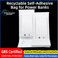 Sacs en plastique recyclé certifiés GRS en gros, sacs en LDPE PCR auto-scellants transparents avec impression personnalisée pour accessoires électroniques 3C