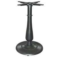 Table d'appoint ronde en bois de style industriel classique, base en fonte sculptée motif soleil pour les aménagements de cafés