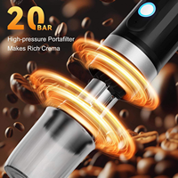 Machine à expresso portable auto-chauffante rechargeable, mini cafetière à capsules manuelle pour le camping, la voiture, les voyages et le bureau