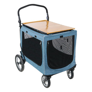Poussette pour animaux de compagnie de taille moyenne à grande, scooter portable pour les sorties, le camping, les promenades avec chats et chiens, poussette double usage - Product Image 2