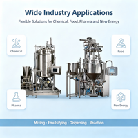 Système d'émulsification, de mélange, de dispersion et d'homogénéisation multifonctionnel ACS 5L-5000L pour poudre/eau/plastique/produits chimiques/aliments/boissons 220V