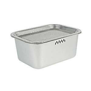 Shioyoshi Masa Stainless Steel Square <b>Kitchen</b> <b>Sink</b> Drop-In Polished Multi-Functional Dish Drainer Basin Vegetable Washing - Product Image 5