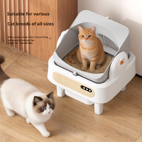 Bac à litière pour chat à nettoyage automatique, contrôle intelligent par application, système de tamisage à ouverture supérieure pour animaux domestiques d'intérieur