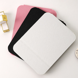 Miroir de maquillage en cuir PU Carré de voyage Compact Mini miroir cosmétique de table pliable de bureau Miroir de poche logo personnalisé - Product Image 6