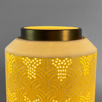 Lanterne de table LED en céramique 3000K blanc chaud, forme carrée, design moderne, à brancher pour chambre et décoration de mariage