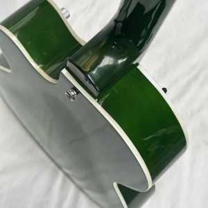 Guitar điện bán thùng GRTCH màu xanh lá cây, cần đàn gỗ hồng sắc, phần cứng mạ crôm, giao hàng nhanh (xanh lá cây, xanh dương, cam) - Product Image 2