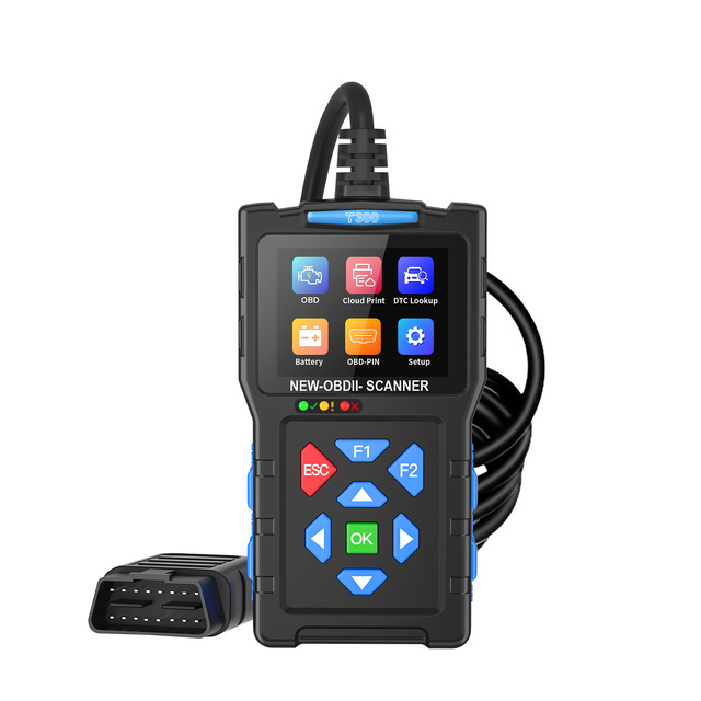 T300 OBD2 2-in-1 Scanner Diagnostic Tool Car Battery Tester and Code Reader Clear Car Repair Tools with 1-Year Warranty