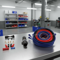 Kit Kabel Audio Mobil CCA 4GA, Subwoofer Amplifier, Isolasi PVC, Tembaga Berlapis Aluminium untuk Pemasangan di Atas Kepala