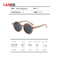 Lunettes de soleil pour bébé de haute qualité, lunettes de soleil pour enfants, monture ronde tendance, lunettes rétro moka, protection UV400, lunettes de soleil pour enfants