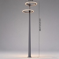 Lampes de jardin LED circulaires en aluminium de haute qualité personnalisées en usine, étanches IP65, 30W-100W, haute luminosité, lampes de rue pour aménagement paysager