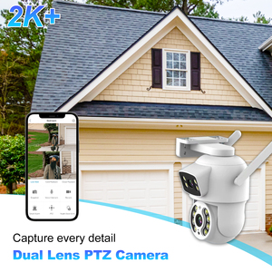 Ống kính kép PTZ <span class=keywords><strong>camera</strong></span> an ninh ngoài trời 360 ° theo dõi hình người 2K lưu trữ đám mây & IP66 thời tiết với âm thanh hai chiều - Product Image 5
