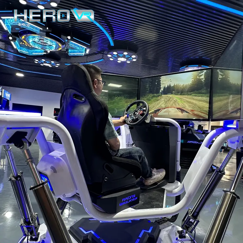 HeroVR Elétrica Eletrônica 3 Screen Race Car Simulator Arcade Video Racing Game Machine