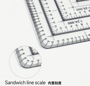 Regla de Esquina UTM de Plástico Flexible DF PM-10 con Escala de Coordenadas 1:24,000, 1:25,000 y 1:50,000 para Mapas - Product Image 2