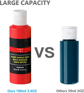 <span class=keywords><strong>Pintura</strong></span> acrílica para adultos y niños, no tóxica, resistente al agua, gran oferta, <span class=keywords><strong>amazon</strong></span>, 18 colores, 100ml - Product Image 3