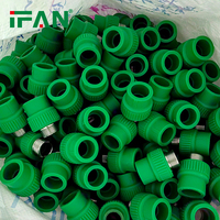 IFAN CE ISO Raccords PPR 20-125MM Coude à Emboîtement et Té pour Tuyaux PPR PN25 Couleur Verte