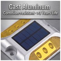 Marcador de Pavimento Elevado de Aluminio con Energía Solar, Ahorro de Energía, Activación Nocturna Automática para Estacionamientos