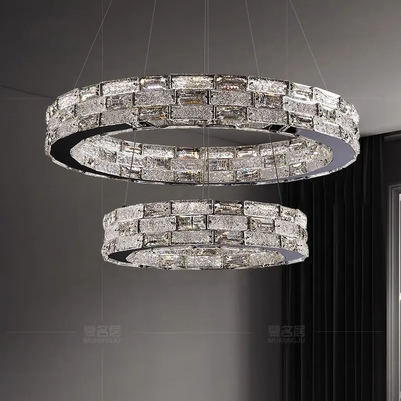Lampu gantung kristal Modern dan minimalis, lampu baru LED suasana mewah hotel villa kamar tidur utama
