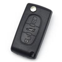 Coque de clé de voiture de remplacement haut de gamme pour télécommande sans clé, 3 boutons, lame HU83 non coupée, CE5032 avec rainure