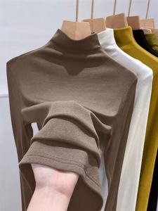Maglia Termica da <span class=keywords><strong>Donna</strong></span> in Velluto Tedesco Eco-Friendly in Poliestere, Collo Alto, Tinta Unita, Spazzolata, Strato Base - Product Image 2