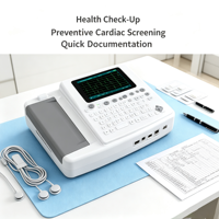 Electrocardiógrafo ECG1201 de 12 Derivaciones, Pantalla Táctil Digital de 7 Pulgadas, Máquina de EKG con Batería de Litio Integrada para Hospitales y Clínicas