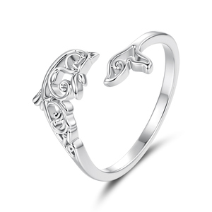Bague en argent plaqué en forme de renard, design animal vintage, bijoux unisexes à la mode, cadeau pour un usage quotidien - Product Image 1