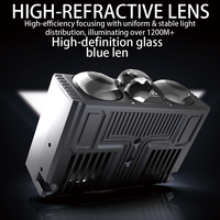 Projecteur LED de calandre de voiture universel A12 12V 200W 6000K à 4 lentilles, 3 couleurs, 2 ventilateurs, driver externe, IP68