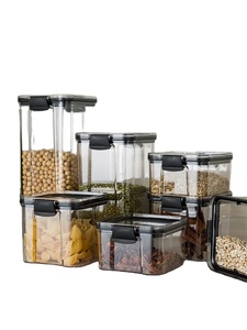Kitchen Organization Storage 2020 Hot Sale Airtight Food Storage Container Set Dry Goods Pantry Organization Plastic Clear Kitchen Food Box