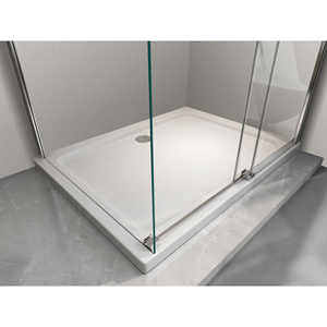 Porte coulissante réversible Hauteur 190 cm 80x170 Boîte de douche avec 2 côtés Mur latéral fixe 8 MM d'épaisseur de paroi pour les petits espaces - Product Image 2