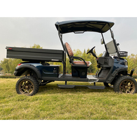 Voiturette de golf utilitaire 2 places couleur personnalisée avec plateau de chargement arrière pour le transport de matériaux en ferme, zoo et parc de loisirs