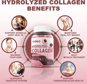 Hydrolyzed Collagen Infused Gummies Multi Peptides Biotin Iron Healthy Skin Hair Bone Joint Support Healthcare Supplements