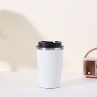 BORGE 350ml/500ml tasses à café réutilisables enduites de poudre tasse de voyage à café à double paroi isolée avec couvercle étanche pour l'extérieur