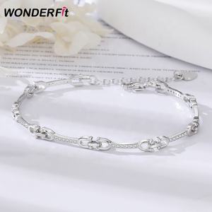 Vente chaude Style coréen U forme cheval chaussures fer à cheval barre <span class=keywords><strong>lien</strong></span> 925 argent Sterling femmes CZ <span class=keywords><strong>Bracelet</strong></span> - Product Image 1