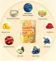 Poudre de lait au collagène avec extrait de goyave et de pamplemousse, saveur mangue, boisson lactée instantanée en poudre, lait éclaircissant pour la beauté de la peau