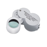 40x25mm Folding Loupe LED Lamp UV Money Detector Antique Jewelry Antique Appraisal 45X Portable Measuring Magnifying Glass