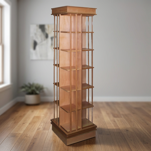 Étagère de supermarché en bois robuste à double face, rotative à 360°, avec 5 niveaux, autoportante, pour rangement au sol - Product Image 3