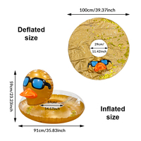 Bouée de natation gonflable Joyee en forme de tête de canard, étanche, remplie de confettis dorés, en PVC transparent, unisexe, pour l'été, la plage et la piscine