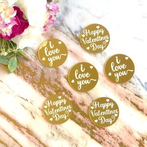 ท็อปเปอร์อะคริลิคสำหรับคัพเค้ก รูปน้ำผึ้งและความหวาน สุขสันต์วันวาเลนไทน์ ฉันรักคุณ ของตกแต่งเค้ก อุปกรณ์จัดปาร์ตี้วันวาเลนไทน์ - Product Image 1