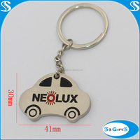 Porte-clés personnalisé en alliage de zinc en forme de voiture, écologique, avec émail, pour clés de voiture, cadeau promotionnel souvenir, impression typographique