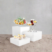 Présentoirs en acrylique blanc pour buffet, boîtes de présentation pour mariage, réception, desserts, gâteaux, table de nourriture