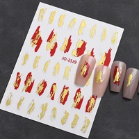 Nail Charms Laser Métallique Patch Nail Stickers Métal Miroir brillant Graffiti Nail Art Stickers