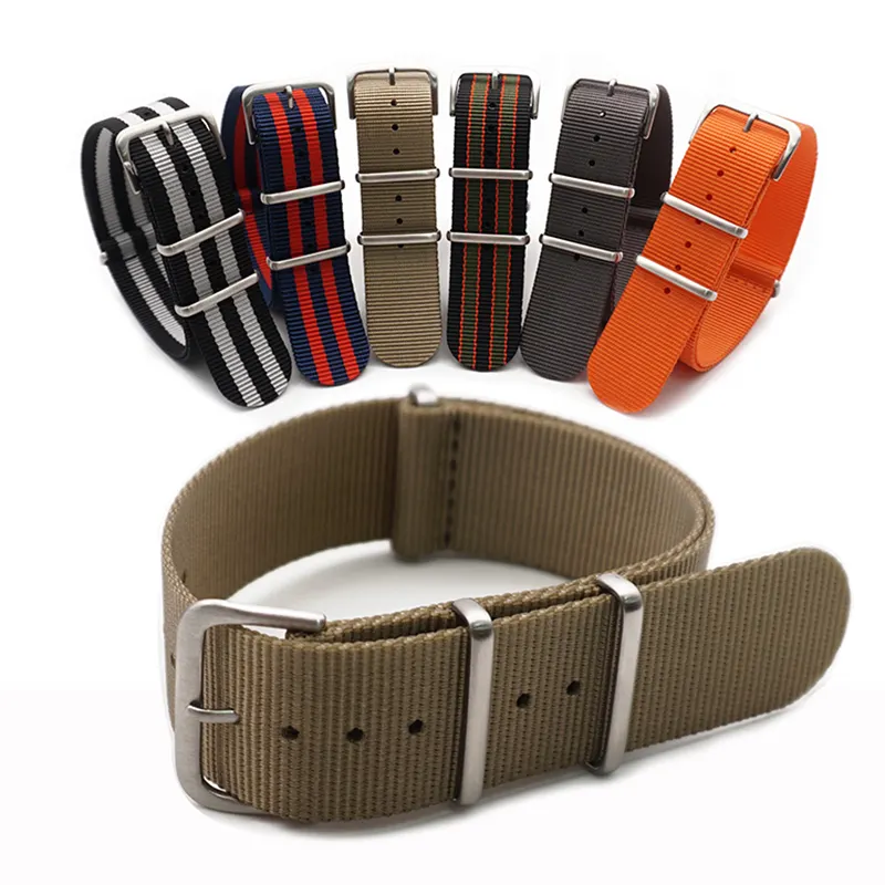 JUELONG Classic Fabric Nylon Watch Band 18mm 20mm 22mm Wear-resistant Adjustable Nylon Watch Strap