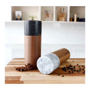<strong>Christmas</strong> Gift Kitchen Cooking Utensils Decorative Acacia Wood &amp; Marble Spice Seasoning Bottle <strong>Salt</strong> <strong>Shaker</strong> <strong>and</strong> <strong>Pepper</strong> Grinder - Product Image 2