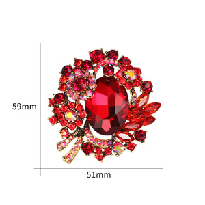 Fábrica de Joyería Weiman, Gran Stock, Broches de Cristal Rojo Chapados en Oro <span class=keywords><strong>Vintage</strong></span> - Product Image 2