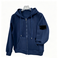 Veste pour homme en coton pur respirant de haute qualité, brodée et embossée, avec capuche, style streetwear décontracté, OEM.