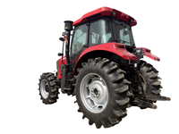 Tracteur agricole d'occasion 150 CV 4x4, moteur diesel turbocompressé, boîte de vitesses, cabine fermée, matériel agricole