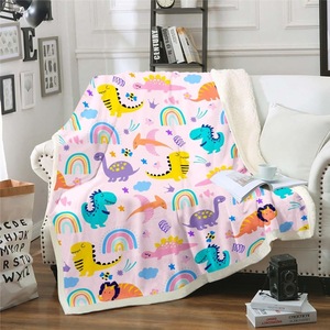 Manta de Franela con Diseño de Dinosaurio, Ligera y Transpirable, Ideal para Viajes y Campamentos, Personalizable, Venta al Por Mayor - Product Image 1