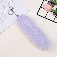 Imitation queue de renard porte-clés coloré fausse fourrure Animal queue breloque sac pendentif moelleux Pom Pom porte-clés